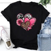 Home Plus Size T-Shirt with Sunflower and Letter Print Design - Himpall